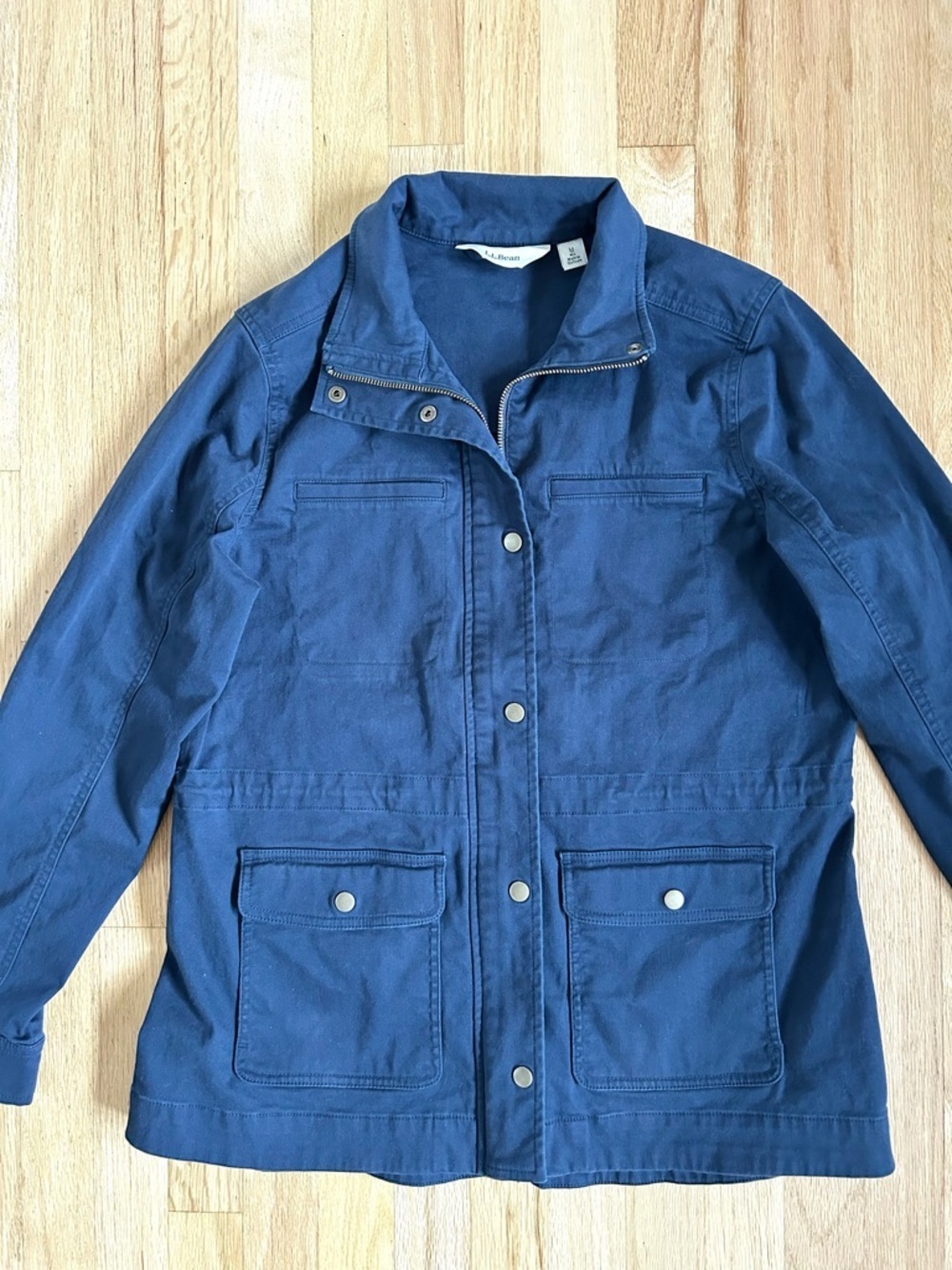 LL BEAN women’s utility jacket navy blue barn chore workwear size M - Picture 4 of 12